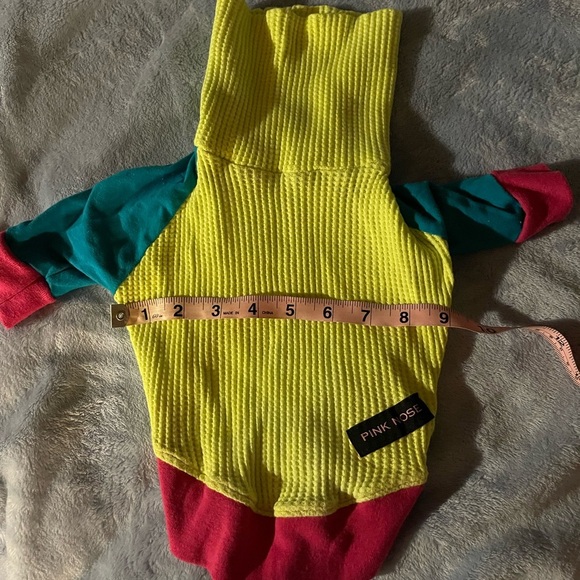 Pink Rose Yellow and Blue Cowl Neck Sweater - Picture 7 of 8